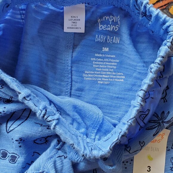Baby Boy Beach Themed Roll Cuff Knit Shorts by Jumping Beans  Size 3 Months - Picture 3 of 4